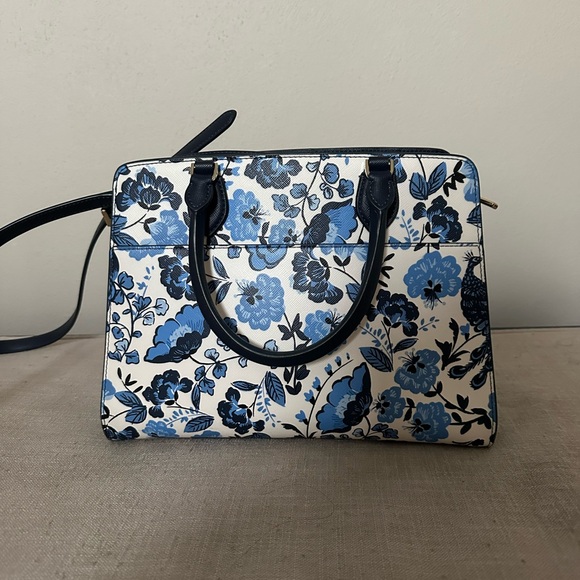 Like Brand new!! Kate Spade Madison Peacock Floral Medium Satchel - Picture 2 of 7